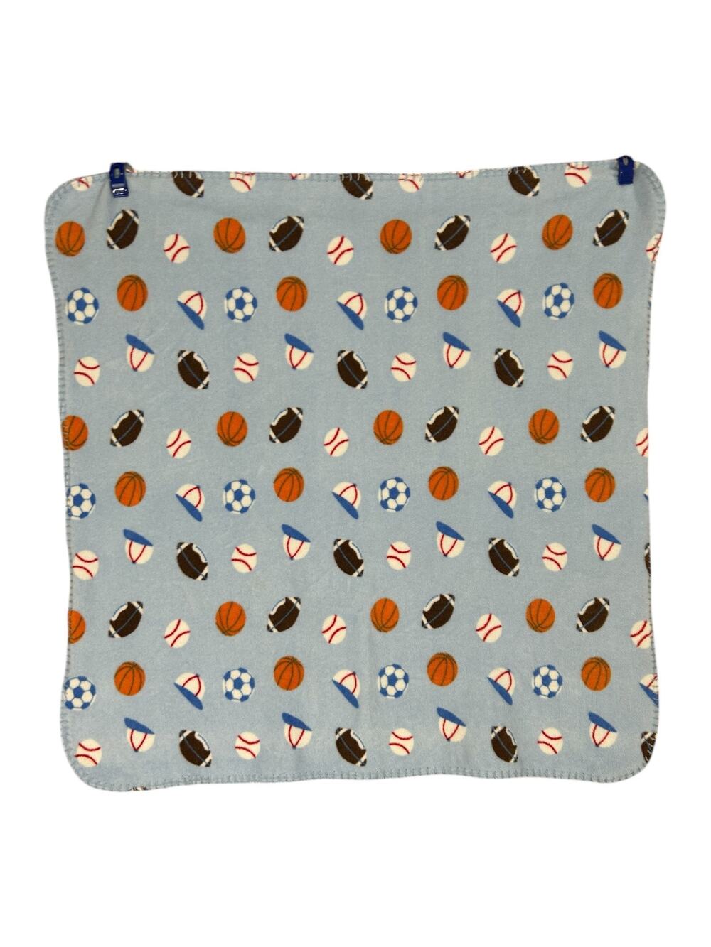 Kidgets Blue Basketball Football Baseball Soccer Cap Hat Sports Baby Blanket